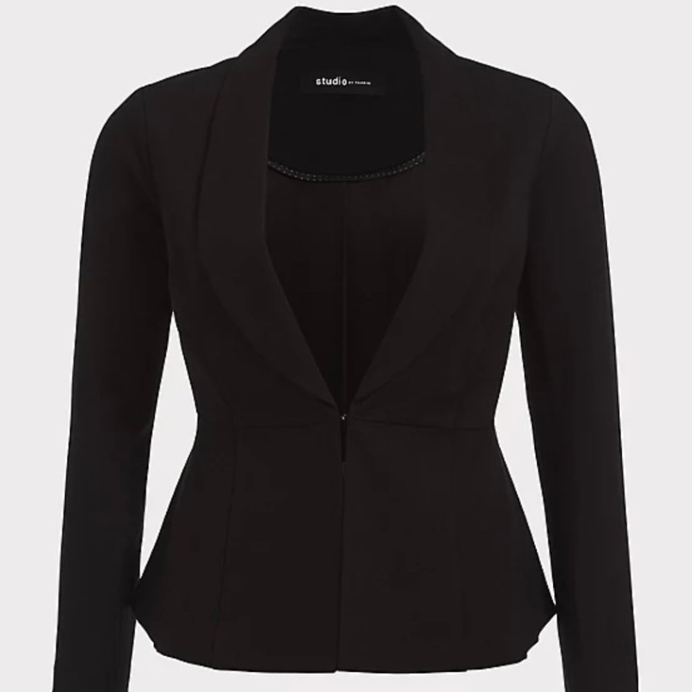 Studio Black Uptown Premium Stretch Peplum Blazer